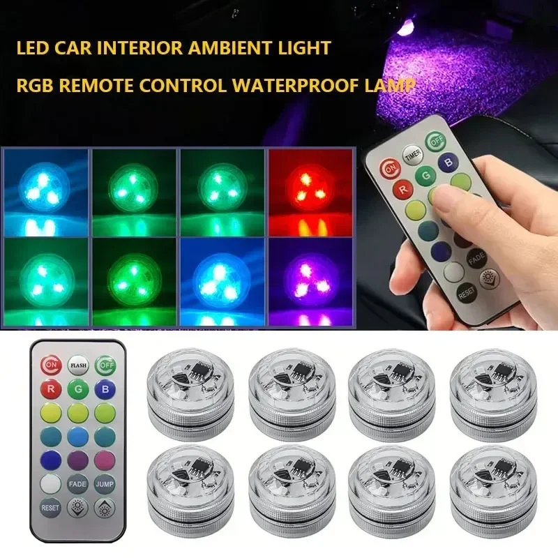 Interior Photography Lighting - LED ภายในรถ Ambient Light ตกแต่งไร้สายกาวจักรยานหางหลังคาอัตโนมัติเท้าบรรยากาศโคมไฟเพชรดําน้ําไฟ