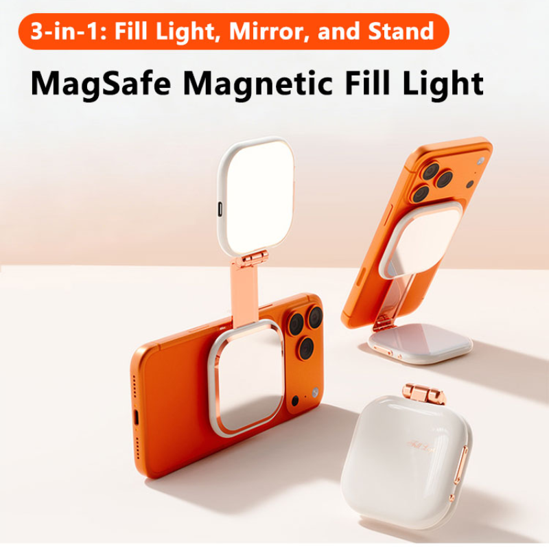 Photography Mobile Lighting - ไฟเซลฟี่แม่เหล็ก 3 in 1 พร้อมกระจก LED