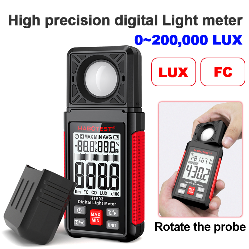 Photography Lighting Meter - เครื่องวัดแสงดิจิตอล HT603 ช่วงการวัด 0~200,000 ลักซ์ หน้าจอ