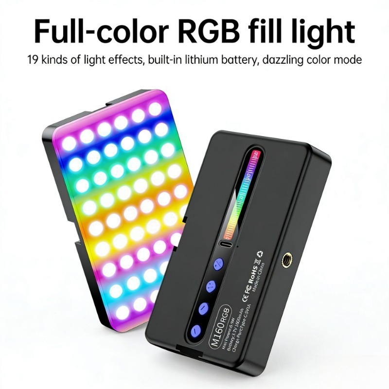 Photography Mobile Lighting - ไฟเติมแสงพกพาสำหรับถ่ายภาพ ไฟ LED สีเต็มรูปแบบสำหรับเซลฟี่บนโทรศัพท์มือถือ แสงนุ่มนวล