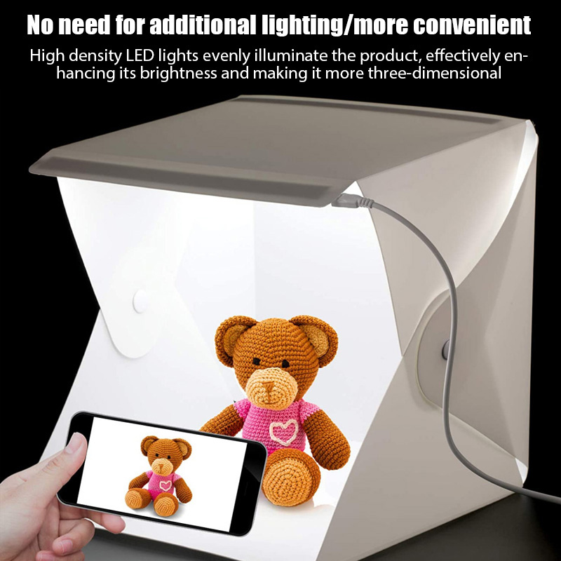 Photography Lightning - กล่องไฟถ่ายภาพขนาดเล็ก 23*22*24 ซม. ชุดกล่องไฟสตูดิโอถ่ายภาพ พร้อมผ้าฉากหลัง 6