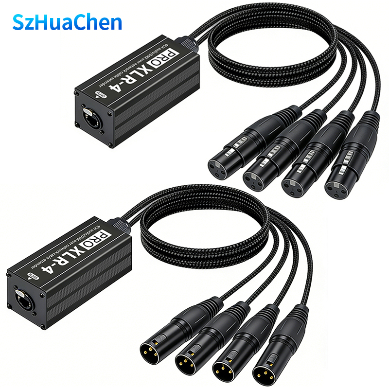 Photography Lighting Uk - ตัวขยายสัญญาณเสียง XLR 4 ช่อง RJ45 Cat5