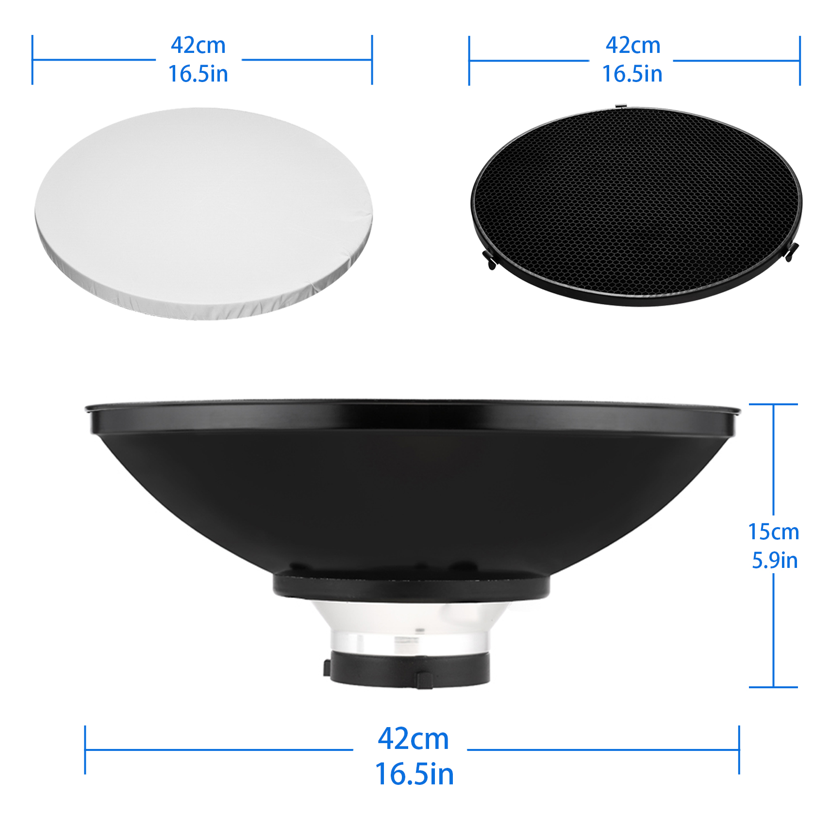 จานสะท้อนแสงขนาด16.5นิ้วตะแกรง - Photography Lighting Beauty Dish บทวิจารณ์และราคา