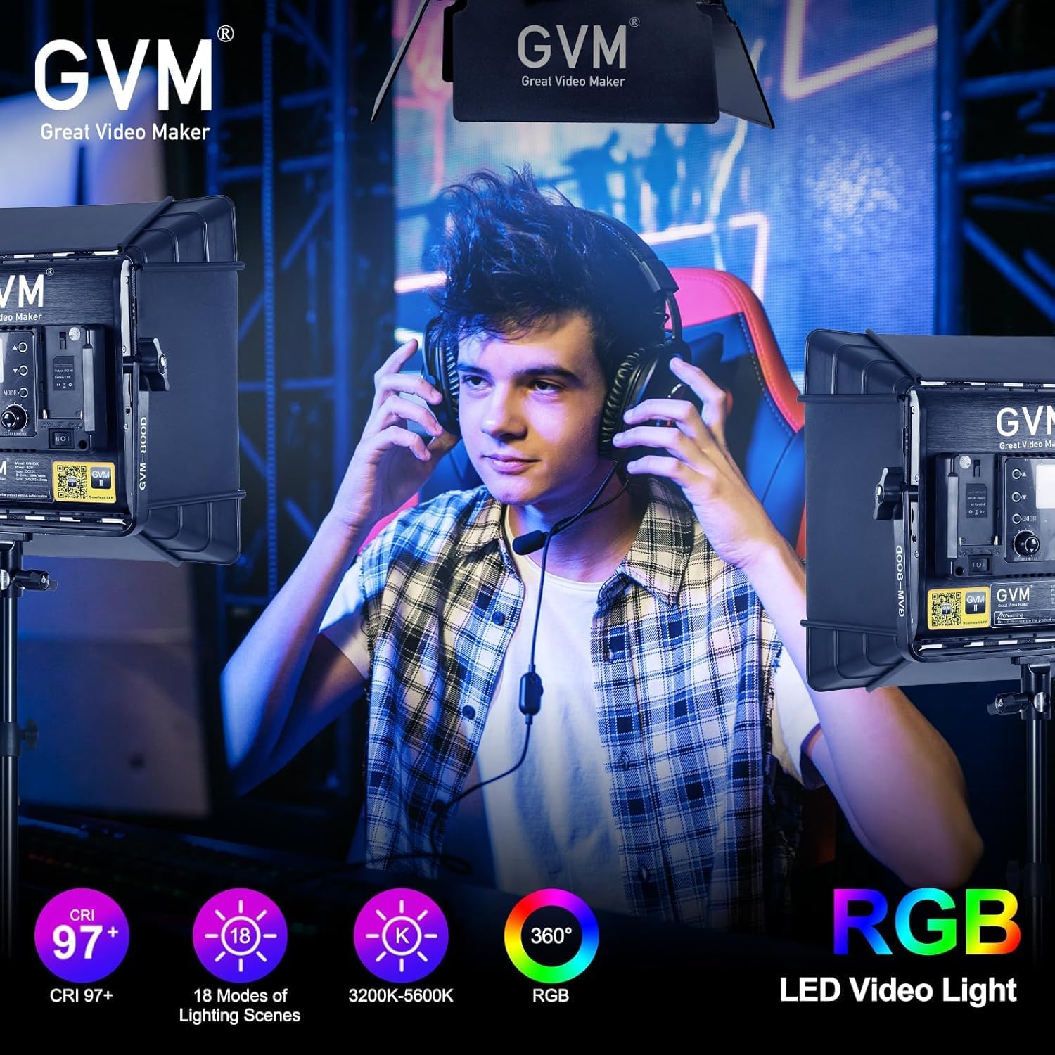 ชุดไฟวิดีโอ LED RGB, ไฟสตูดิโอ - Photography Led Lighting Kit บทวิจารณ์และราคา