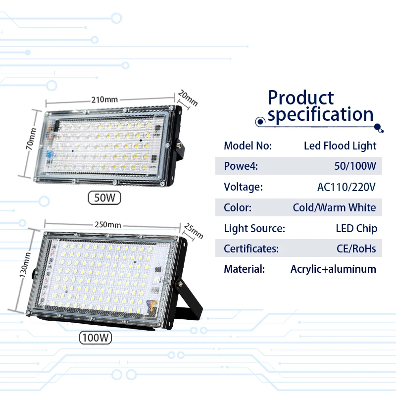 4 ชิ้น/ล็อตไฟ LED น้ําท่วม 50W - Photography Lighting Uk บทวิจารณ์และราคา