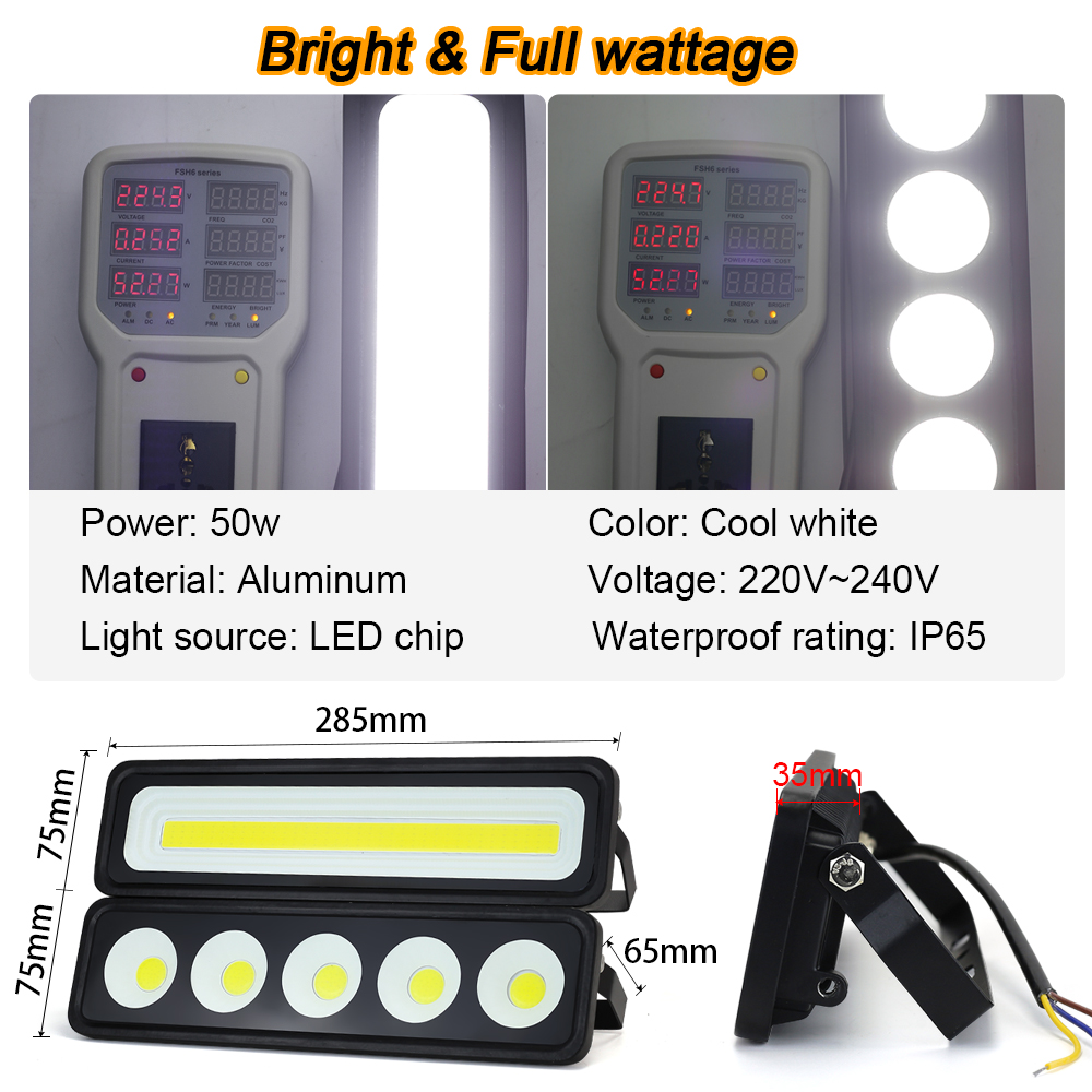 ไฟฟลัดไลท์ LED 50W 220V IP65กั - Photography Lighting Uk บทวิจารณ์และราคา